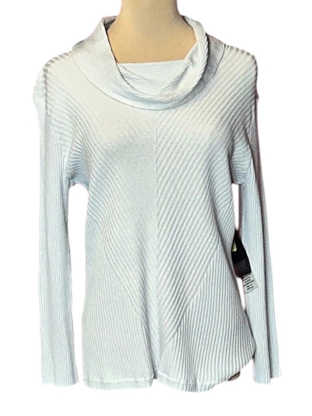 Jones New York Collection Ribbed Cowl Neck Sweater in White Size Large NWT